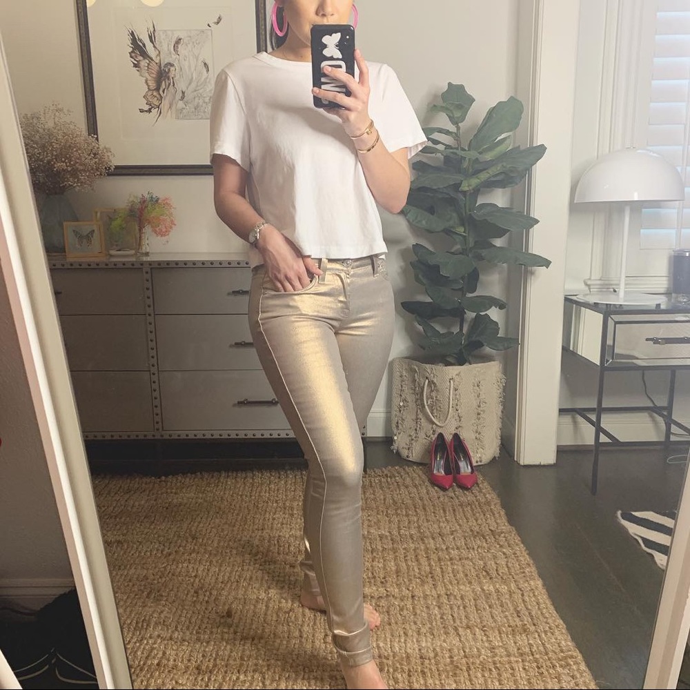 7 for all man kind metallic jeans